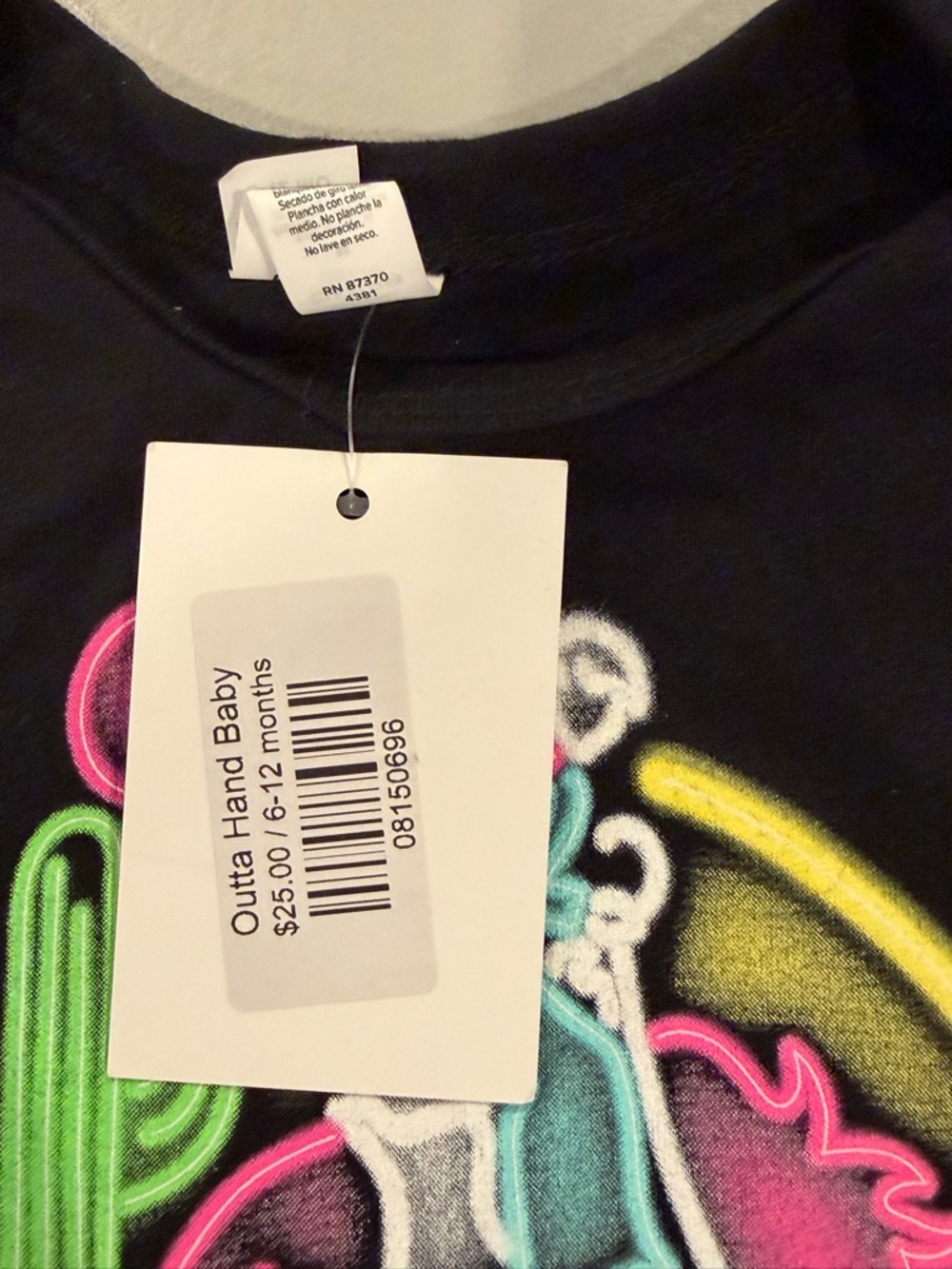 Bella Canvas Black One-Piece with Neon Rodeo Graphic - Picture 6 of 7